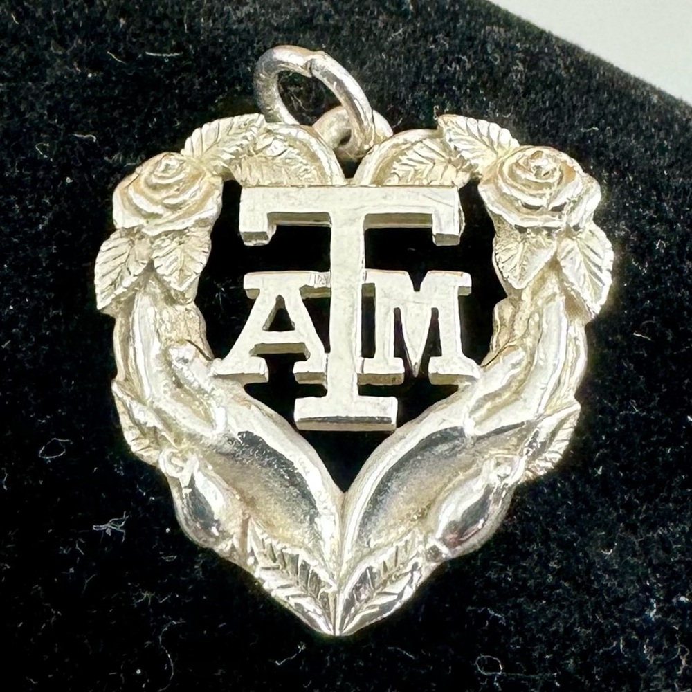 JAMES AVERY Sterling Silver Texas A & M Aggies Flower Heart Vine Charm Pendant